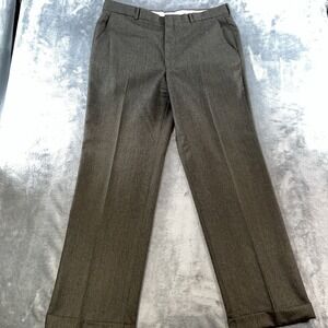 VTG A.W. Cuffs Trousers Mens 38x32 100% Wool Pleated Gray Made in USA Ivy League